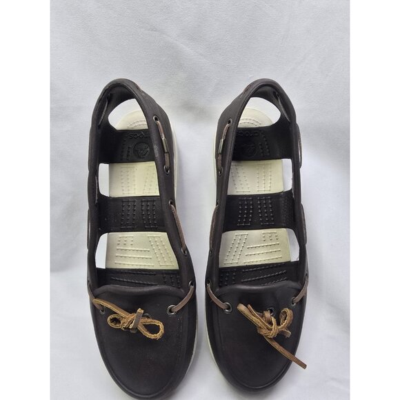 Crocs Women’s Beach Line Boat Shoes Size 8 Brown Lightweight Loafer - Picture 9 of 14
